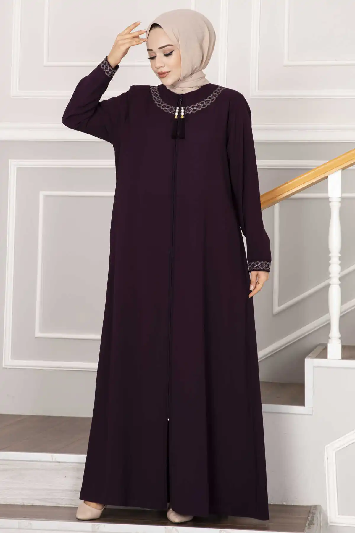 Hijab Abaya Embroidery Women Long Sleeve Muslim Abaya Women hijab clothing Muslim Dress Turkey Dubai hijab clothing