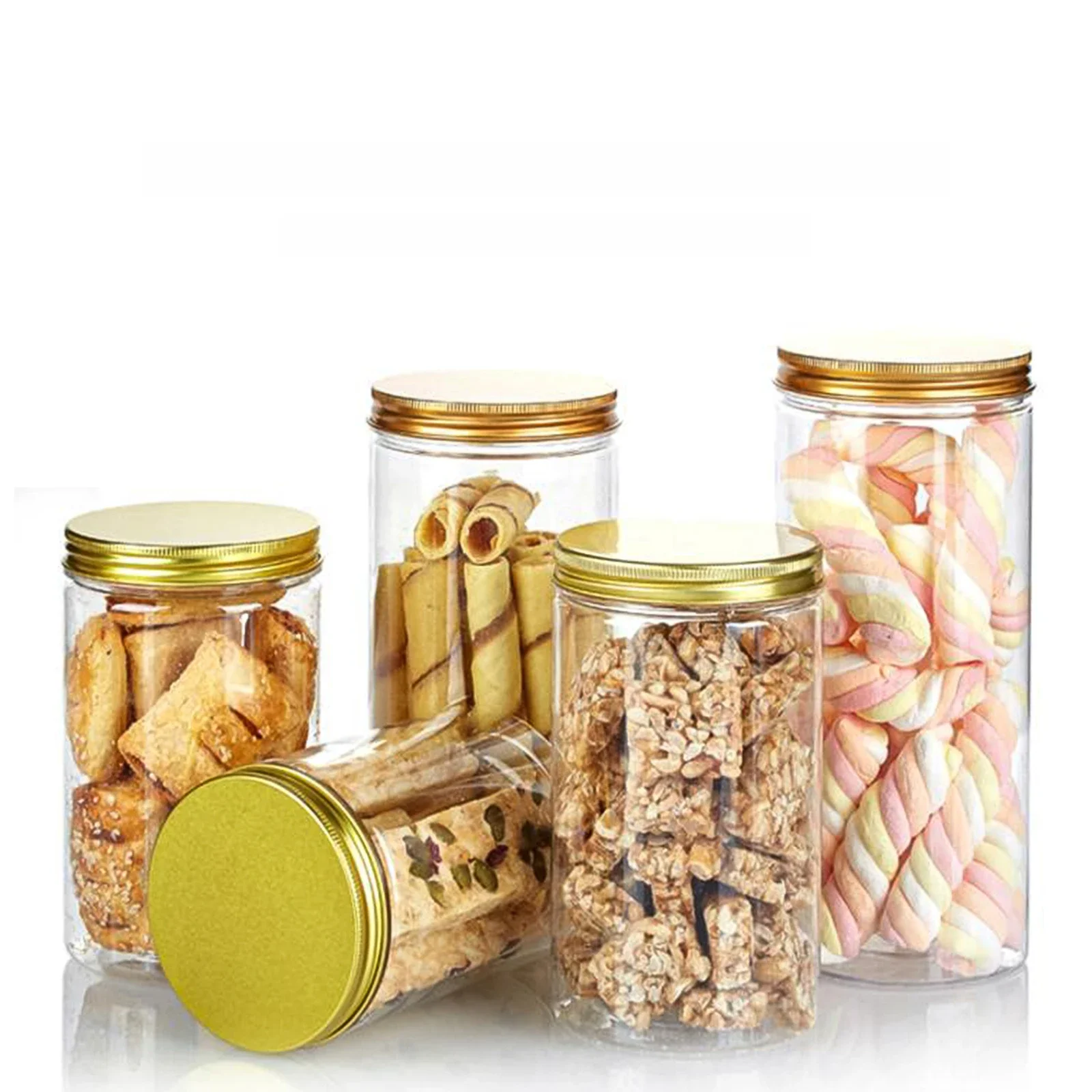 Pot en plastique avec couvercle et vis en fer, récipient transparent, pot de crème cosmétique africaine, boîte de courtoisie en poudre, 50ml, 100ml, 150ml, 200ml, 300ml