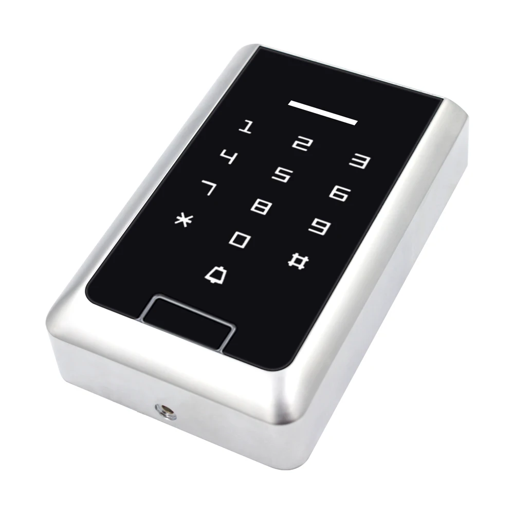 IP66 Waterproof RFID Wiegand 26 34 Wireless Slave Card Reader Keypad with Receiver Module 433MHz Built in Battery and Doorbell