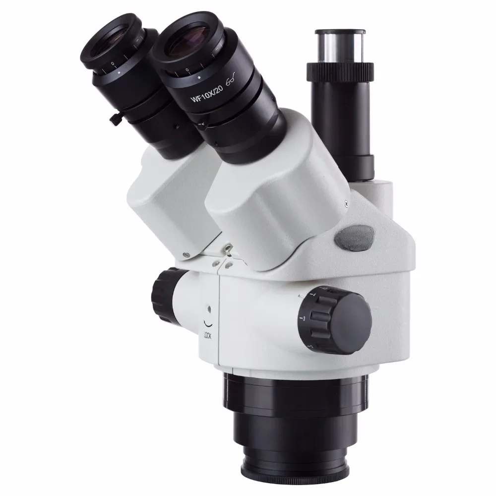 AmScope 7X-45X Symulacyjny Obiektyw Trinokularny Mikroskop Stereo z Zoomem - Wysyłka z Moskwy — zdjęcie 2