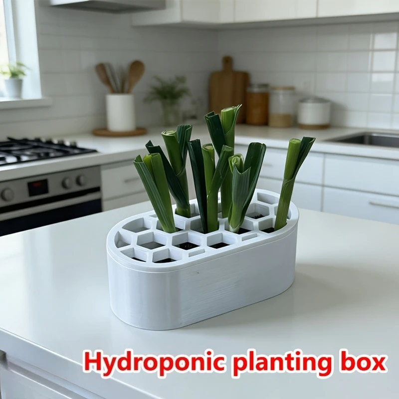 4er-Set – Hydroponisches Anzuchtset, geeignet für Frühlingszwiebeln, erdlose Anzuchtbehälter für zu Hause, Mehrloch-Design, mit festem Deckel, wiederverwendbar, geeignet für den Anbau von Frühlingszwiebeln, Kräutern un – Detail 7