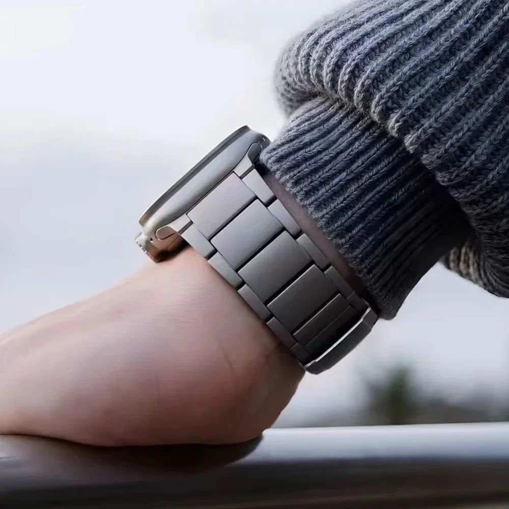 Titanium zakenlieden band voor Apple Watch Ultra 2/1 49 mm serie 10 9 8 7 6 luxe metalen band voor iWatch 46 mm 45 mm 44 mm Correa - afbeelding 2