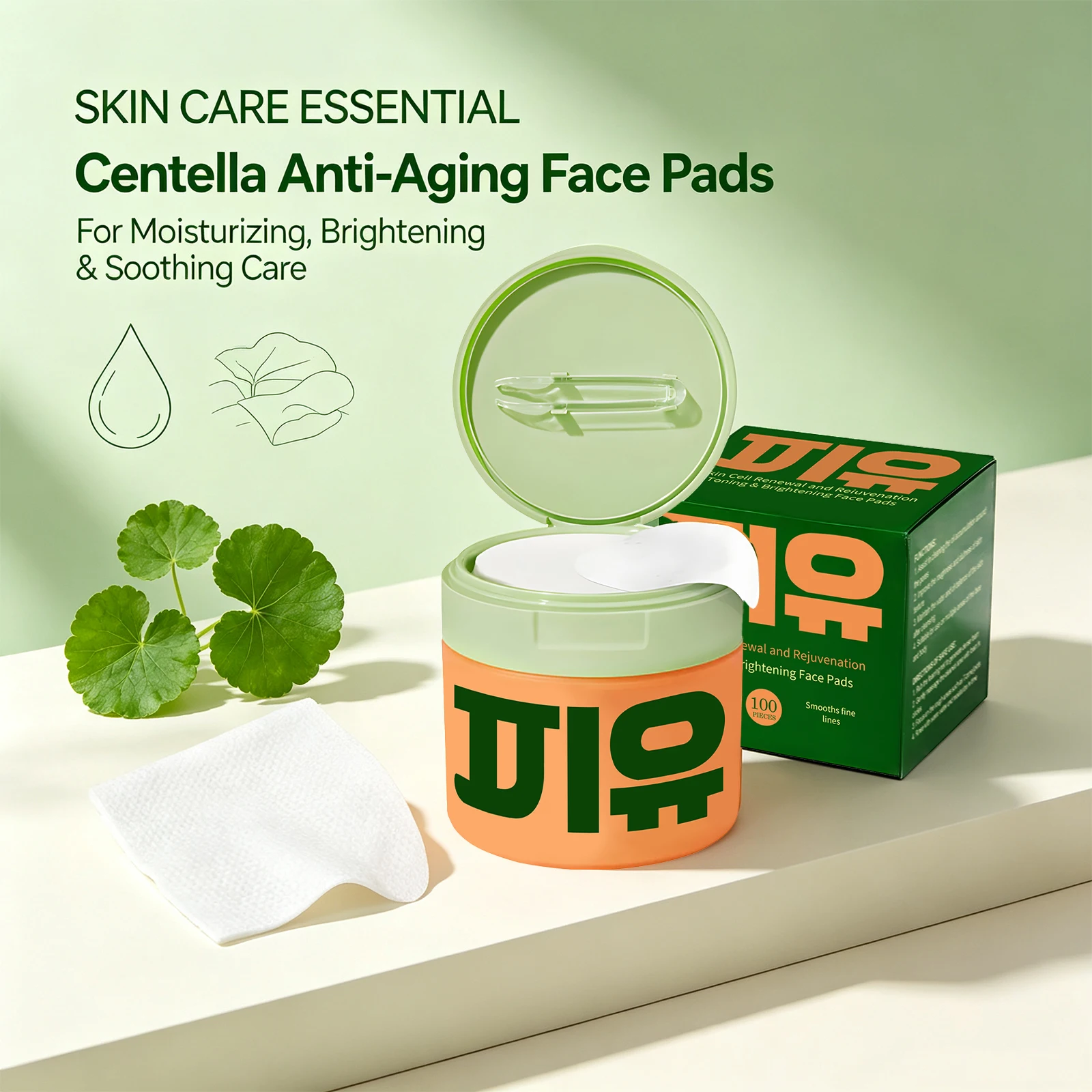 Centella Face Toner Pads Quick Calming Korean Skincare for Dark Spots Wrinkles Dull Skin Gentle Exfoliation Cleansing Hydrating Facial Treatment with Hyaluronic Acid Snail Mucin Niacinamide Peptides Centella