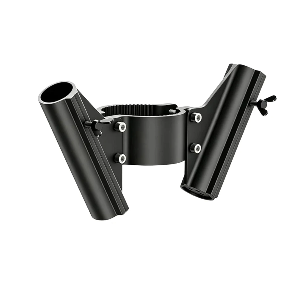 Aluminum Dual Flag Holder Mount For RV Car Trailers Fits Flagpoles Up To 1 Inch For 2 Inch And 2 Quarter Inch Jack Tube