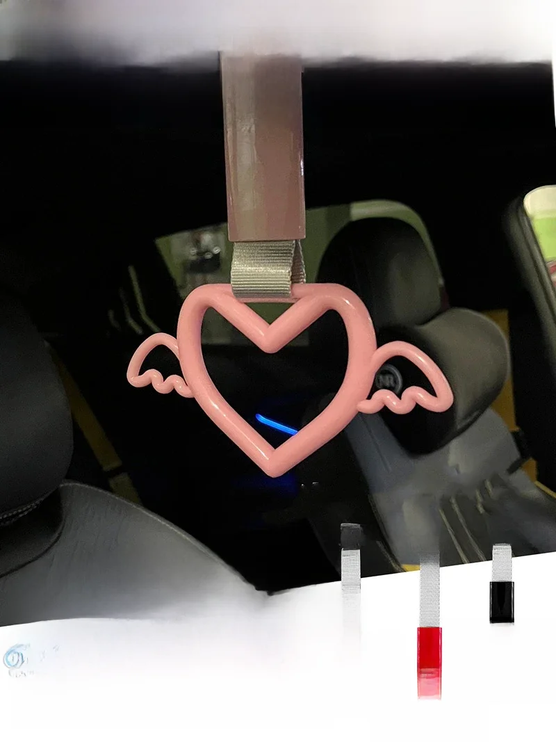 JDM Train Bus Handle Tsurikawa 1Pcs New Cupid's Arrow Ring Tyling Drift Charm Strap Drift TOPJDM Auto Car Strap — zdjęcie 2