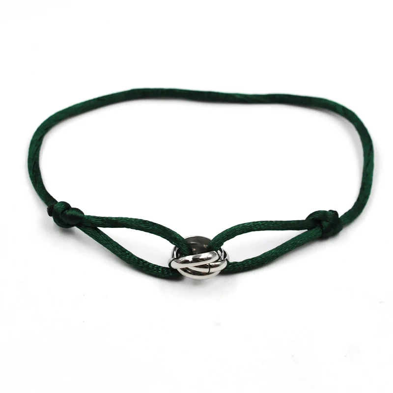Klassische Marke Titan Stahl Liebhaber Drei Kreise Mit Bunten Seil Armband für Frauen Männer Benutzerdefinierte DIY Armband Großhandel New2023