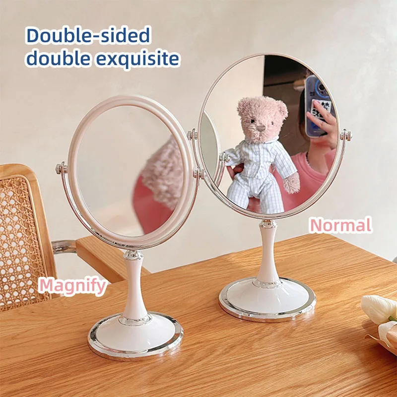 Miroir de dressing rotatif à 360 degrés de 6 pouces, miroir de princesse, grossissement 3 fois, miroir de maquillage double face de bureau