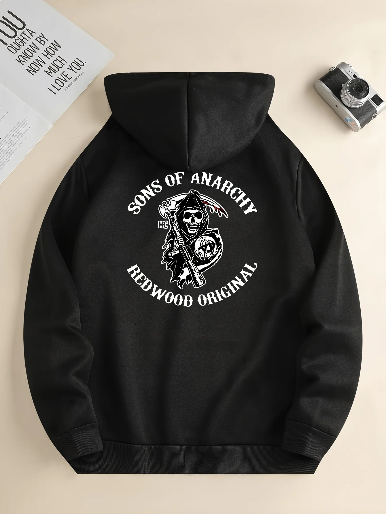 

New men's high quality hooded sweatshirts, creative printed men's street sweatshirts, y2k style printed street sweatshirts