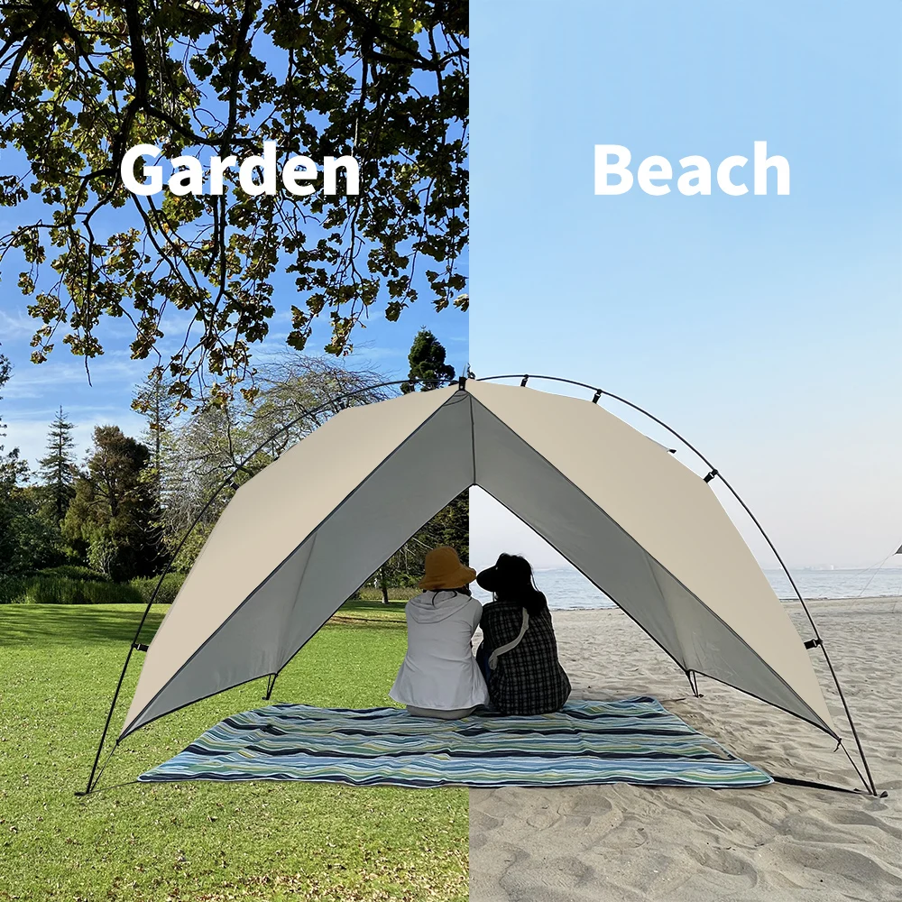 Protable Park Camping Tent 2 3 4 Person Beach Shade Arch 4 Waterproof Sun Shelter Canopy Awning Outdoor Fishing Family Sunshade