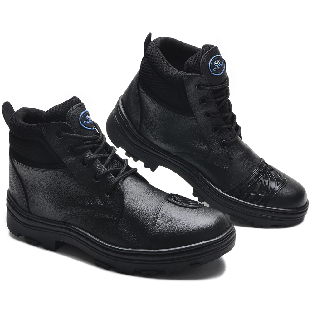 Bota Motociclista Masculina Couro Legítimo Com Proteção Pedaleira Coturno Motoqueiro