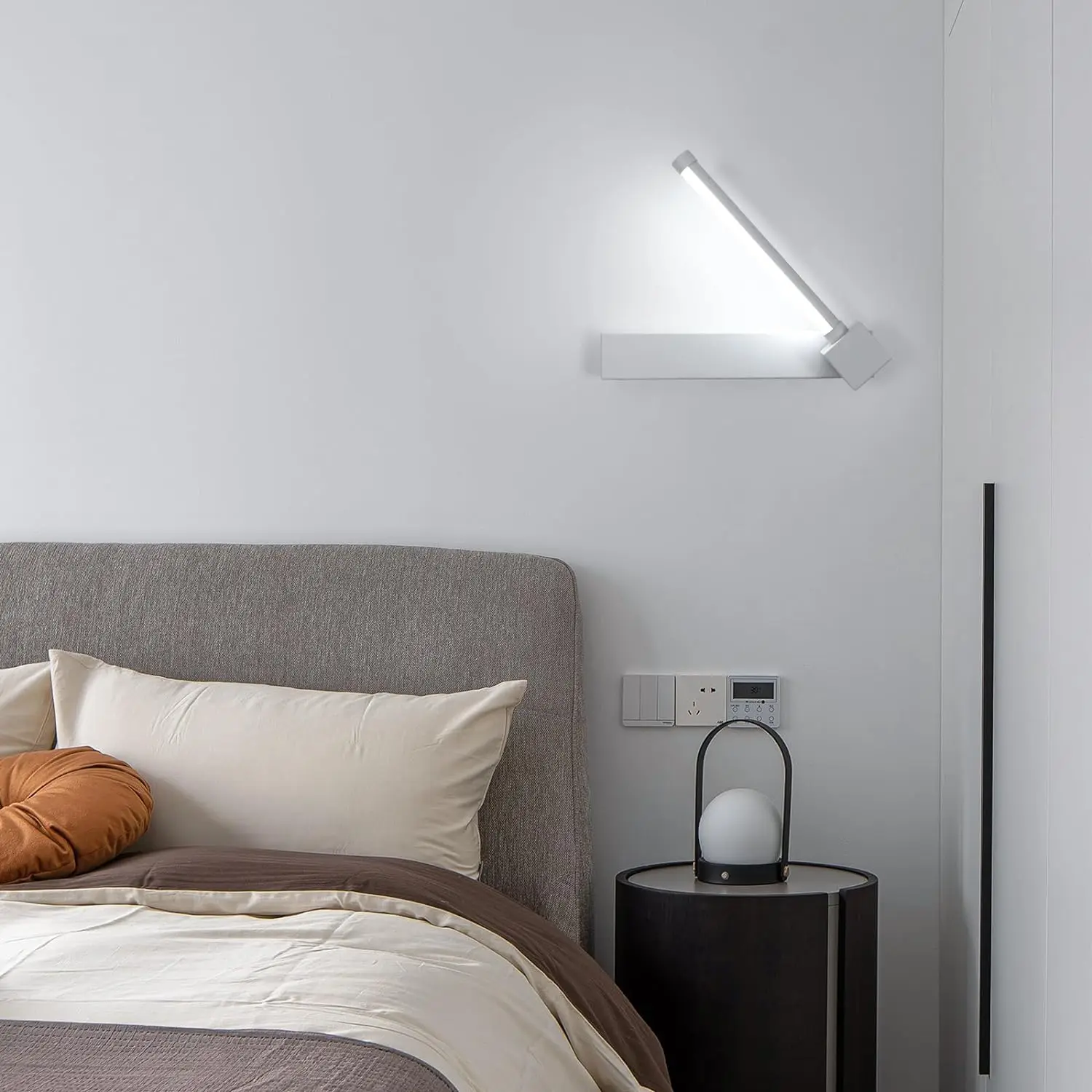 LED-Wandleuchten, modern, 24 W, Wandleuchte für den Innenbereich, schwarze Wandleuchte für Schlafzimmer, Spiegel, Wohnzimmer, Esszimmer, Treppe 3000 K – Detail 8