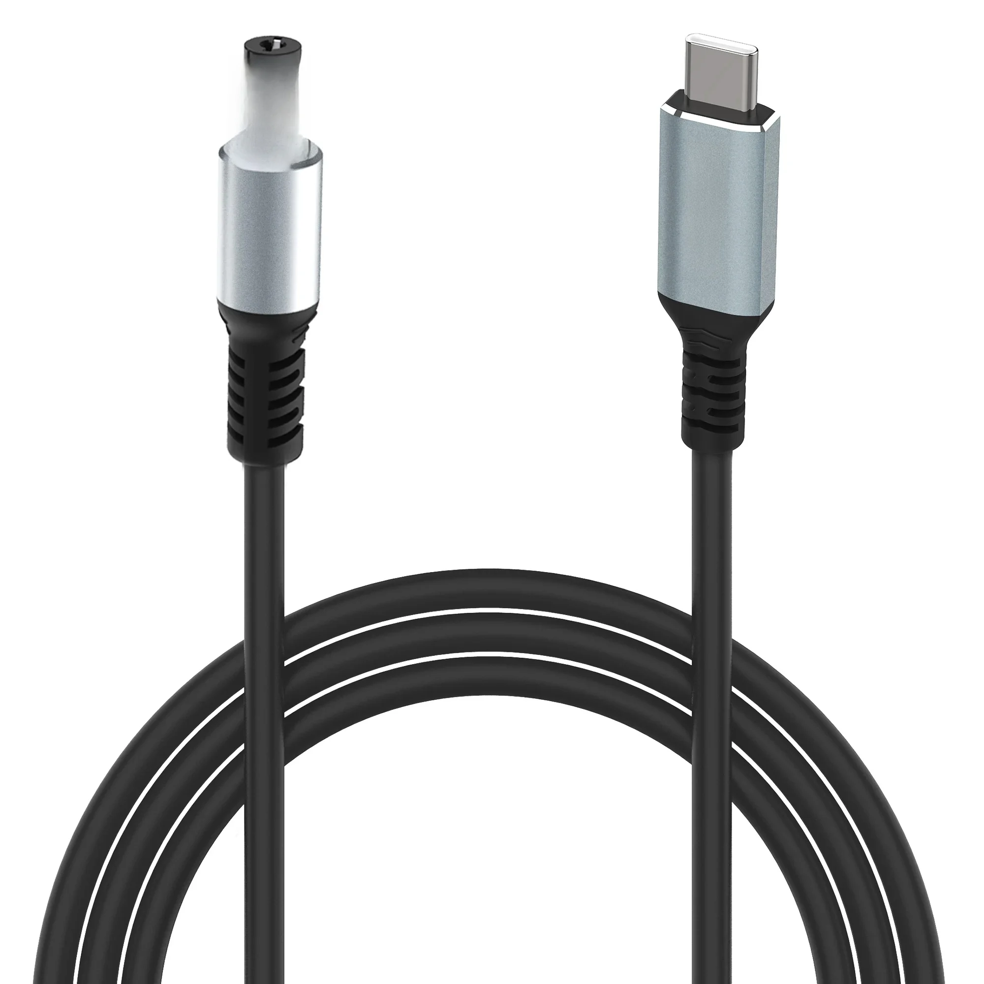 Câble de chargement d'alimentation USB C vers DC 5,5 x 2,1 mm pour ordinateur portable (5521), entrée USB Type C mâle 20 V vers câble mâle DC 5,5 x 2,1 mm jusqu'à 100 W