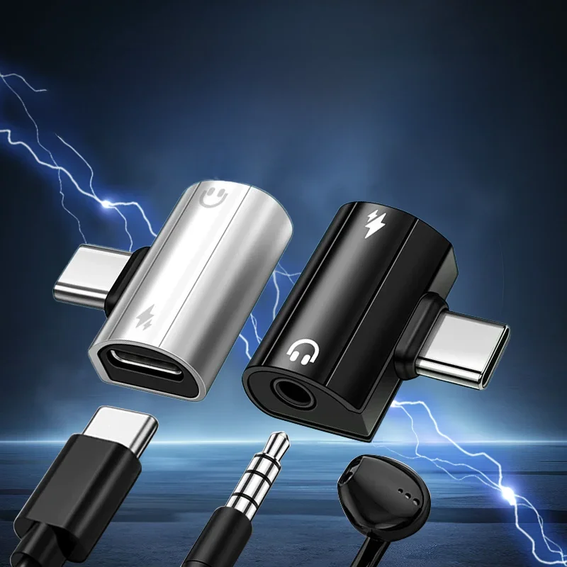 Adapter USB typu C do słuchawek i ładowarki 3,5 mm Rozdzielacz szybkiego ładowania 30 W z gniazdem Aux Audio do Samsung Galaxy S24 23 Ultra — zdjęcie 2