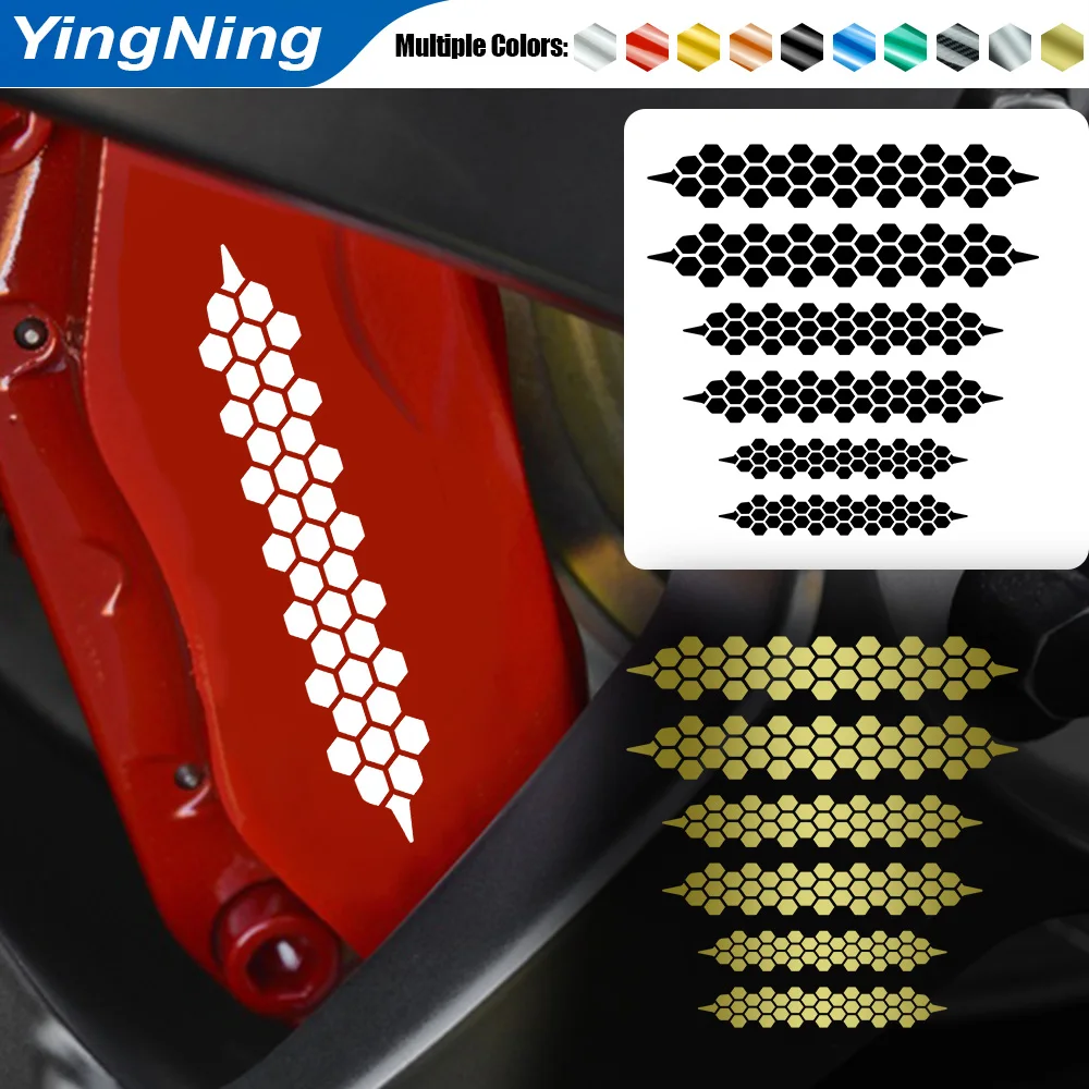 Honeycomb Brake Caliper Decal Sticker Waterproof UV Resistant Vinyl Racing Graphic For Car Motorcycle Wheel Tuning Accessories