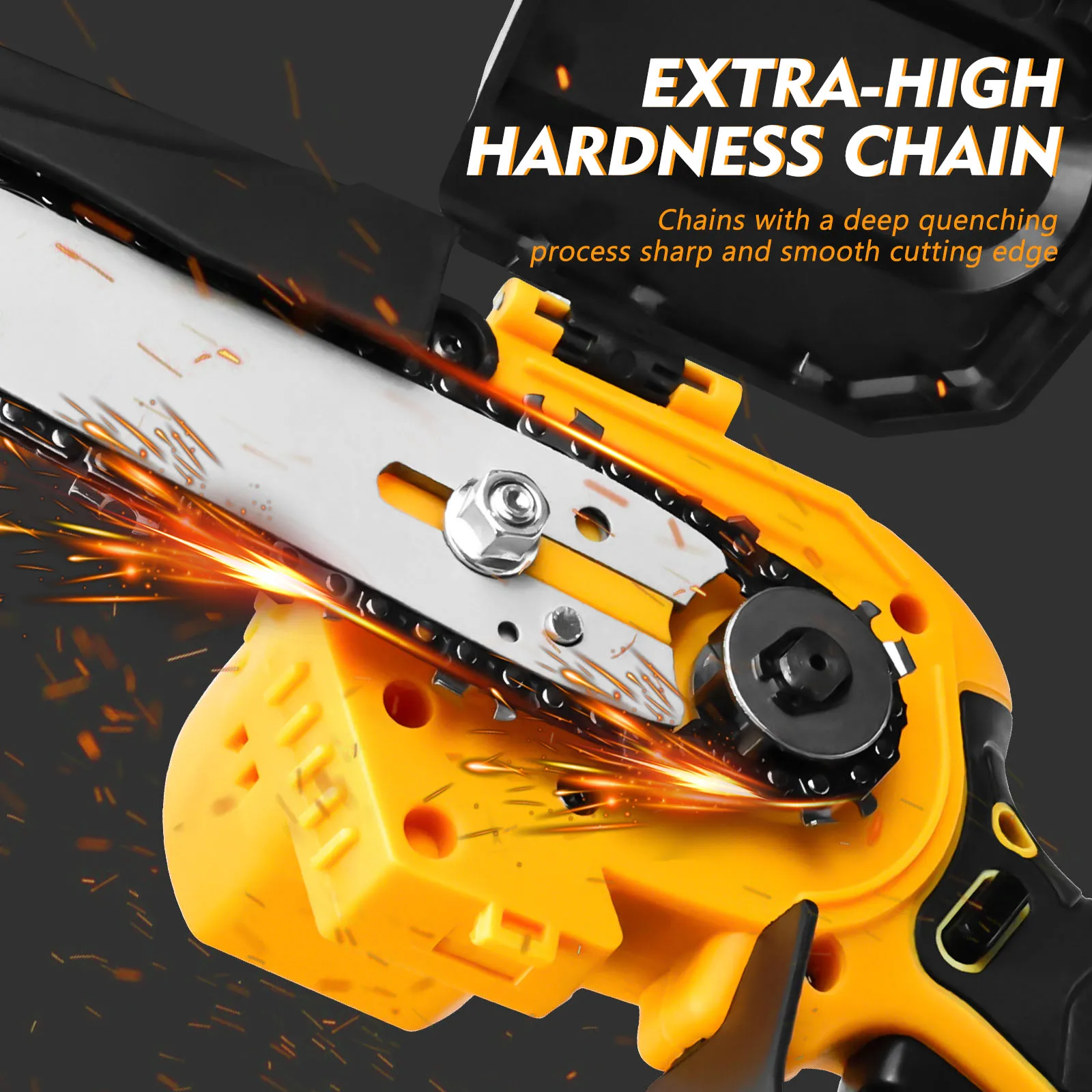 6 Inch Cordless Mini Chainsaw 450W/550W Brushless Electric Handheld Chain Saw Fast Powerful Cutting for Dewalt/Milwaukee Battery