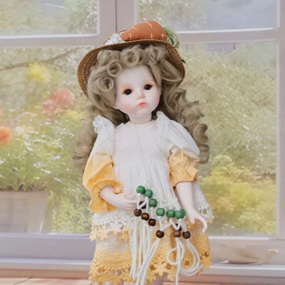 Cloveray 13-дюймовая керамическая реалистичная толстая фарфоровая кукла для всего тела, супер милая ретро-керамическая кукла, платье, съемный художественный подарок