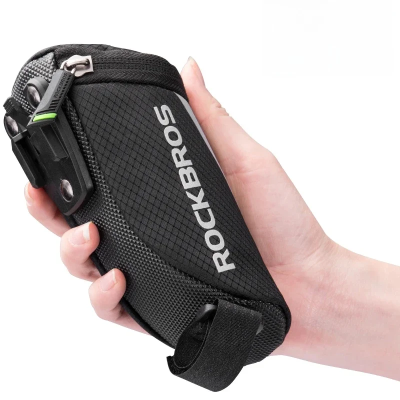 AliExpress ROCKBROS Bike Bag Portable Reflective Saddle Bag Tail Seatpost Nylon Bicycle Bag MTB Road Bike Bag Panniers Bicycle Accessories