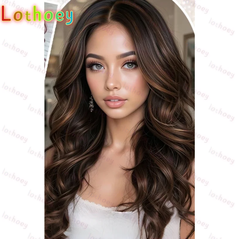 Parrucca anteriore in pizzo a onda del corpo per donne nere Parrucca cosplay a strati ondulati con capelli da bambino