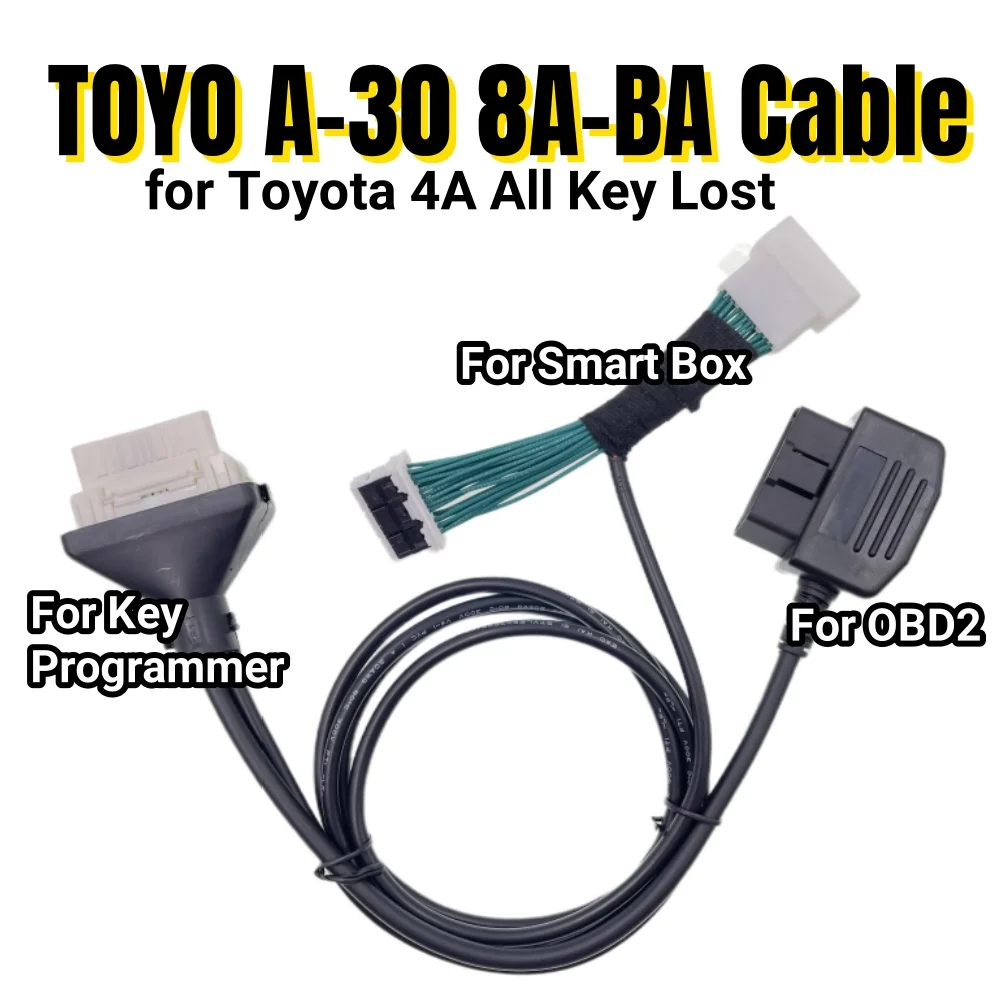 A-30 8A-BA Cable for Toyota 4A Smart Key Cable for OBDSTAR for Autel IM508 IM608 K518 for Xhorse Key Tool for TMLF19T TMLF19D