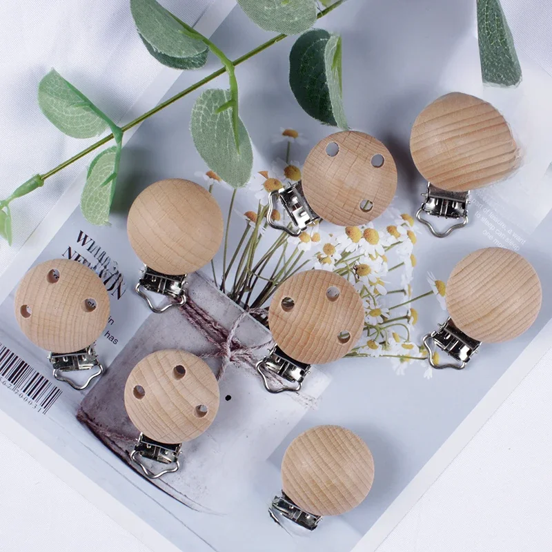 20 Stuks Beuken Fopspeen Clips Kauwtabletten Tandjes Houten Fopspeen Clip Dummy Clip Kettingen Voor Baby Bijtring Verpleging Accessoires - afbeelding 2