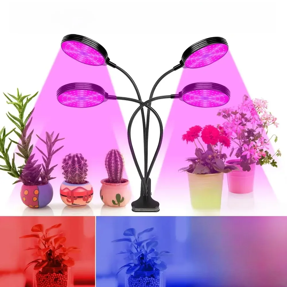 LED Plant Grow Light Full Spectrum Indoor Flower Seeds Hydroponic Cultivation Growth Box Lamp Waterproof Dimming Timing Function