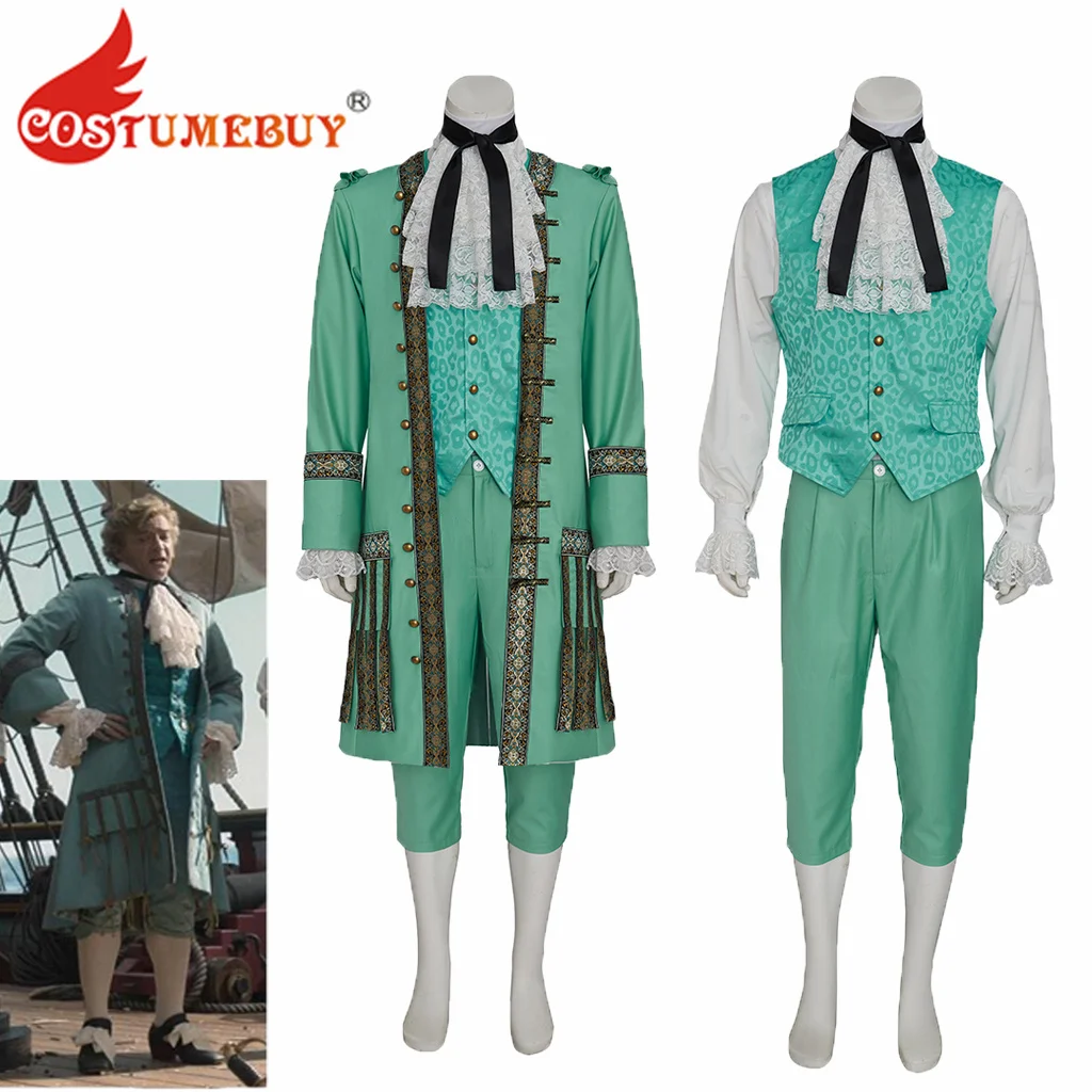 

CostumeBuy Our Flag Means Death Stede Bonnet Cosplay Costume Green Jackets Coat Vest Pants Suit Bonnet Outfit for Adult Men