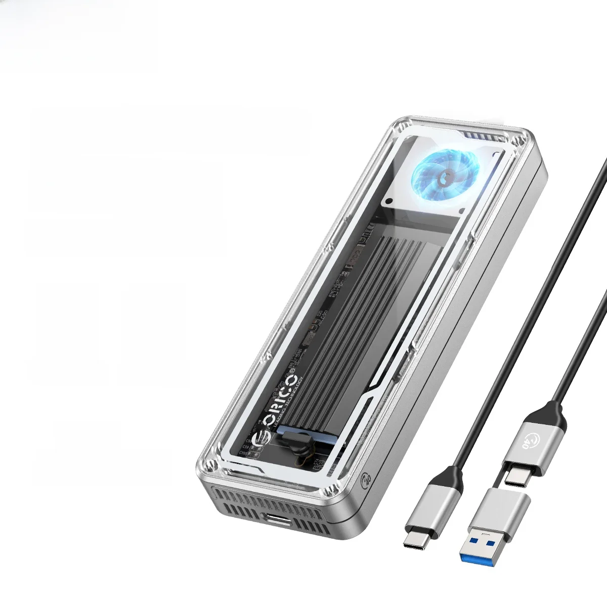 ORICO 40Gbps USB4 M.2 SSD-behuizing 8TB met koelventilator PCIe4.0 NVME-behuizing Aluminium compatibel Thunderbolt 3/4 voor Mac - afbeelding 2