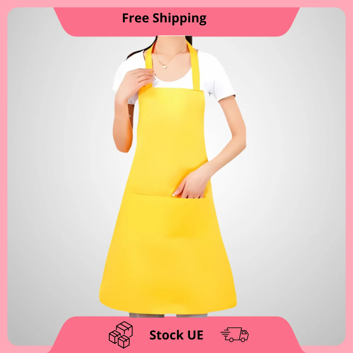 Keukenschort Voor Dames Met Gele Zakken: Stijlvol En Praktisch Schort Voor Koken, Bakken En Grillen
