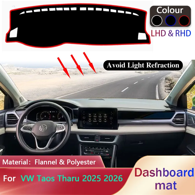 

Car Dashboard Pad for Volkswagen VW Taos Tharu 2025 2026 Liner Anti-Slip Mat Sunshade Pad Dashmat Carpet Rug Cover Accessories