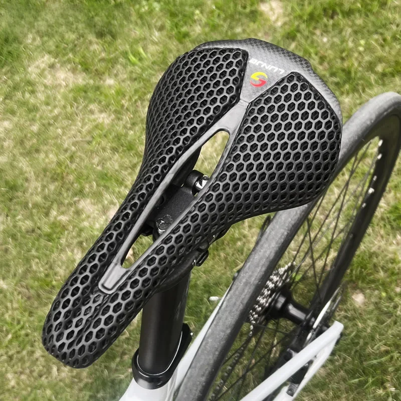 AliExpress LUNJE 3D Printed Bicycle Saddle Ultralight 115g Carbon Saddle Hollow Comfortable Breathable MTB Gravel