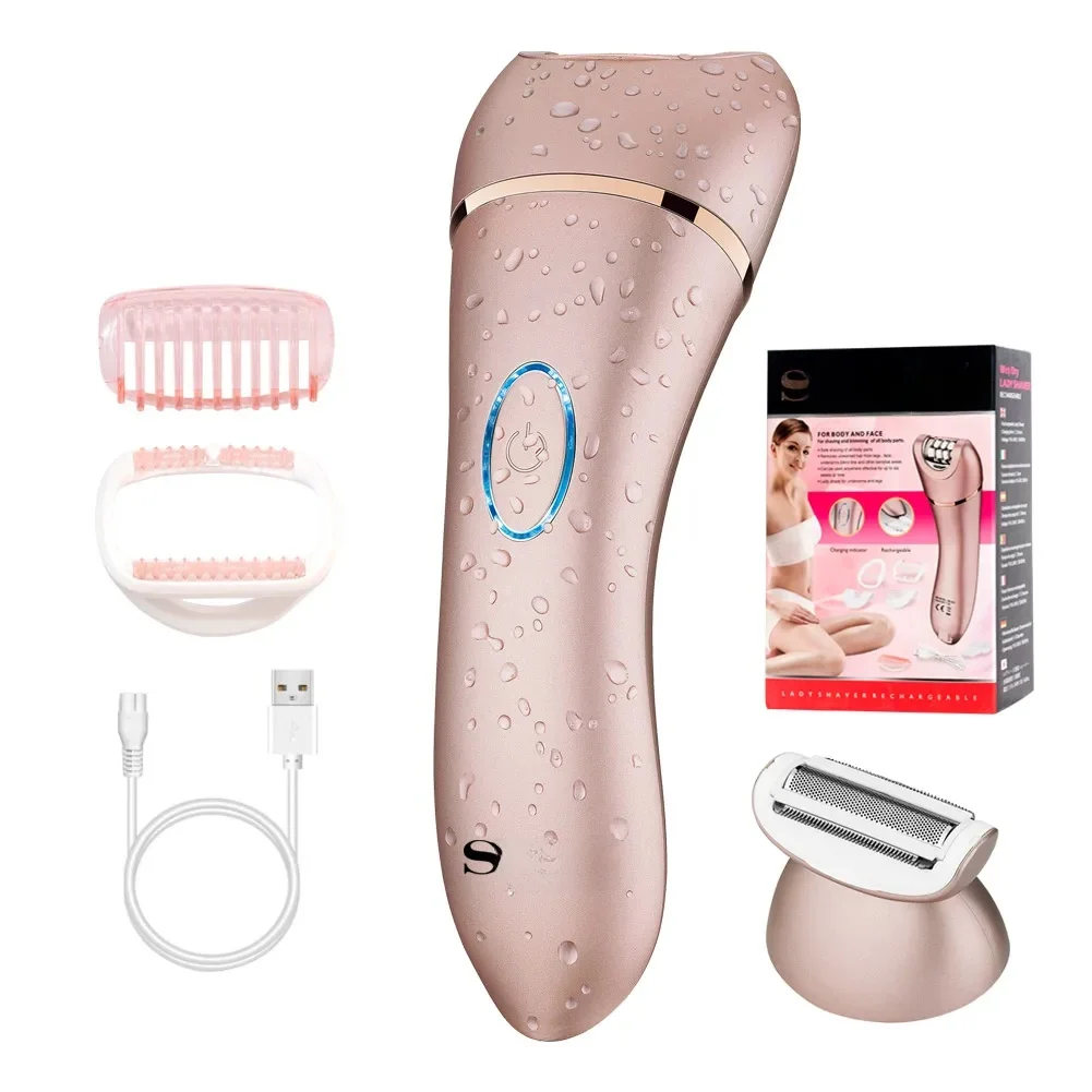 Surker Elektrische Ontharing Voor Vrouwen Waterdichte Huishoudelijke Haarepilator Bikini Arm Haar Scheerapparaat Usb Opladen Scheerapparaat - afbeelding 2