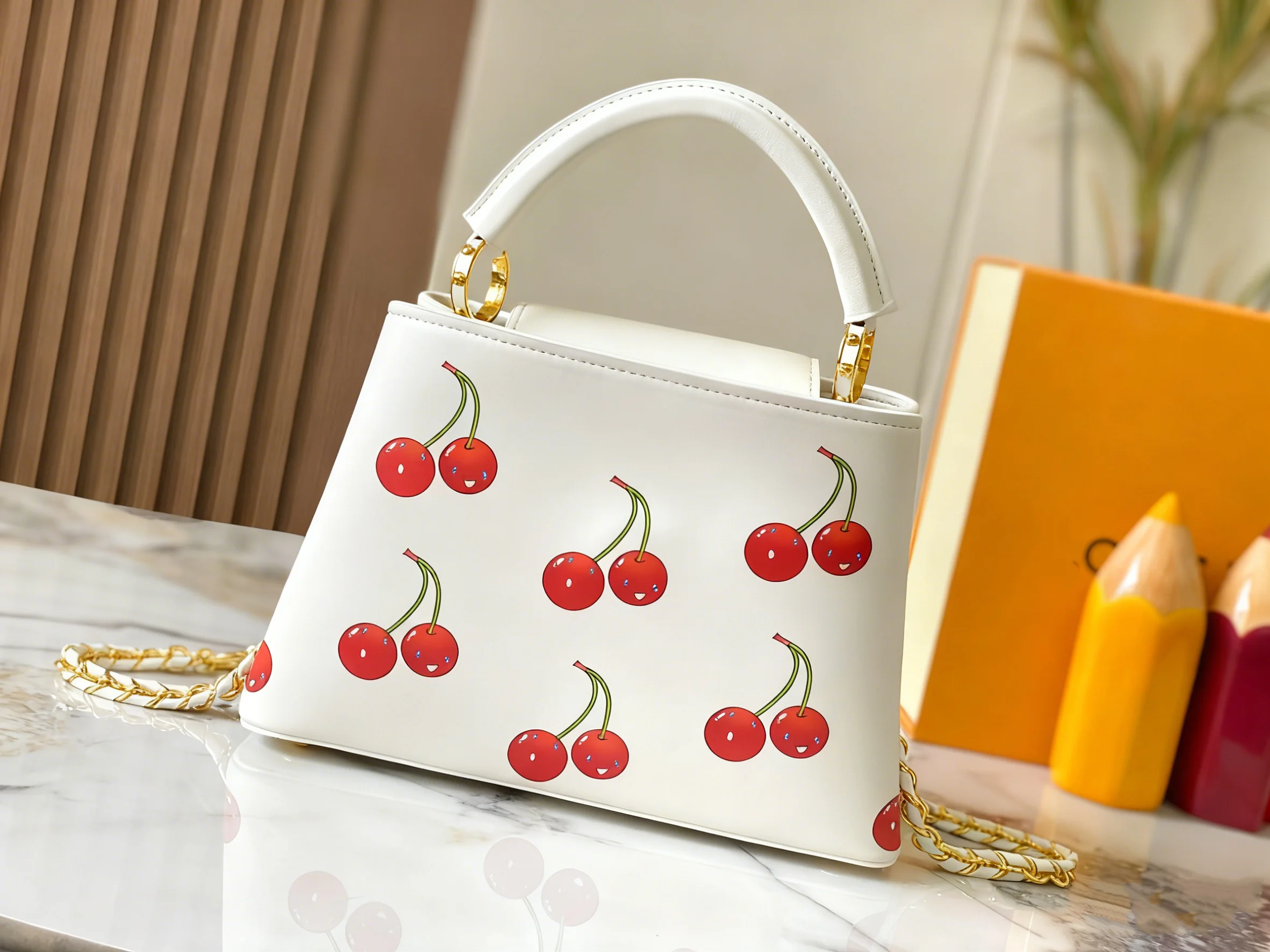 

2025 New High-end Large Capacity Fashionable Cherry Crossbody bag Cute Single Shoulder Handbag