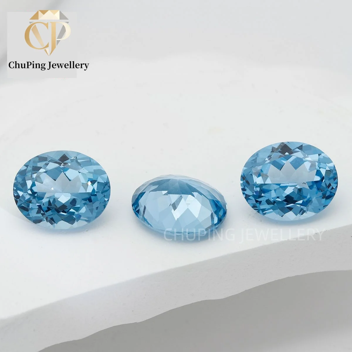 Flame Melted Process Lab-Grown Aquamarine Oval Shape For making Selectable AGL Certificate Ideal for Jewelry Design Production view 4
