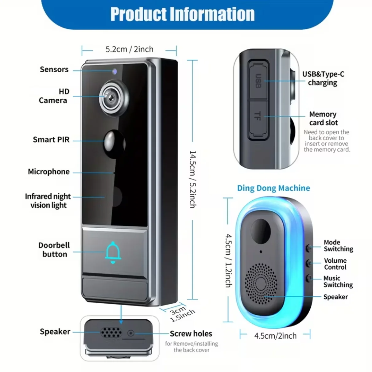 Draadloze slimme videodeurbel, - Smart Home Video Doorbell Enhanced Security With Smart Doorbell recensie en prijs