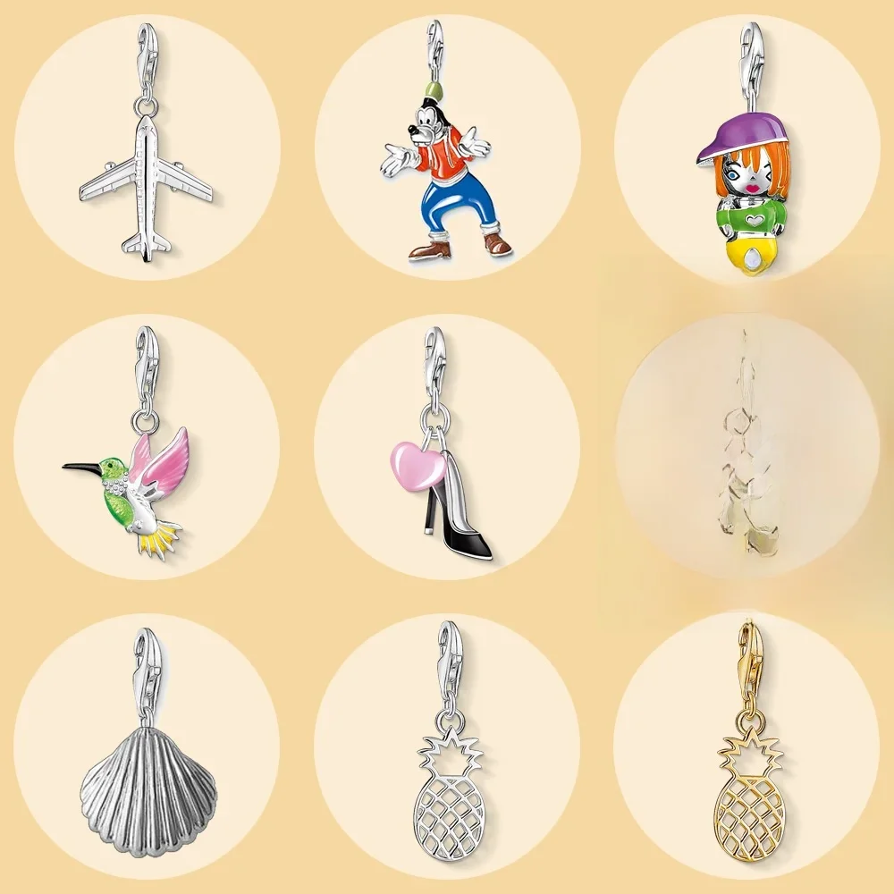 Airliner samolot Hummingbird Shell ananas wysokie obcasy urok wisiorek, 2019 moda nowa biżuteria Trendy 925 srebrny prezent — zdjęcie 2