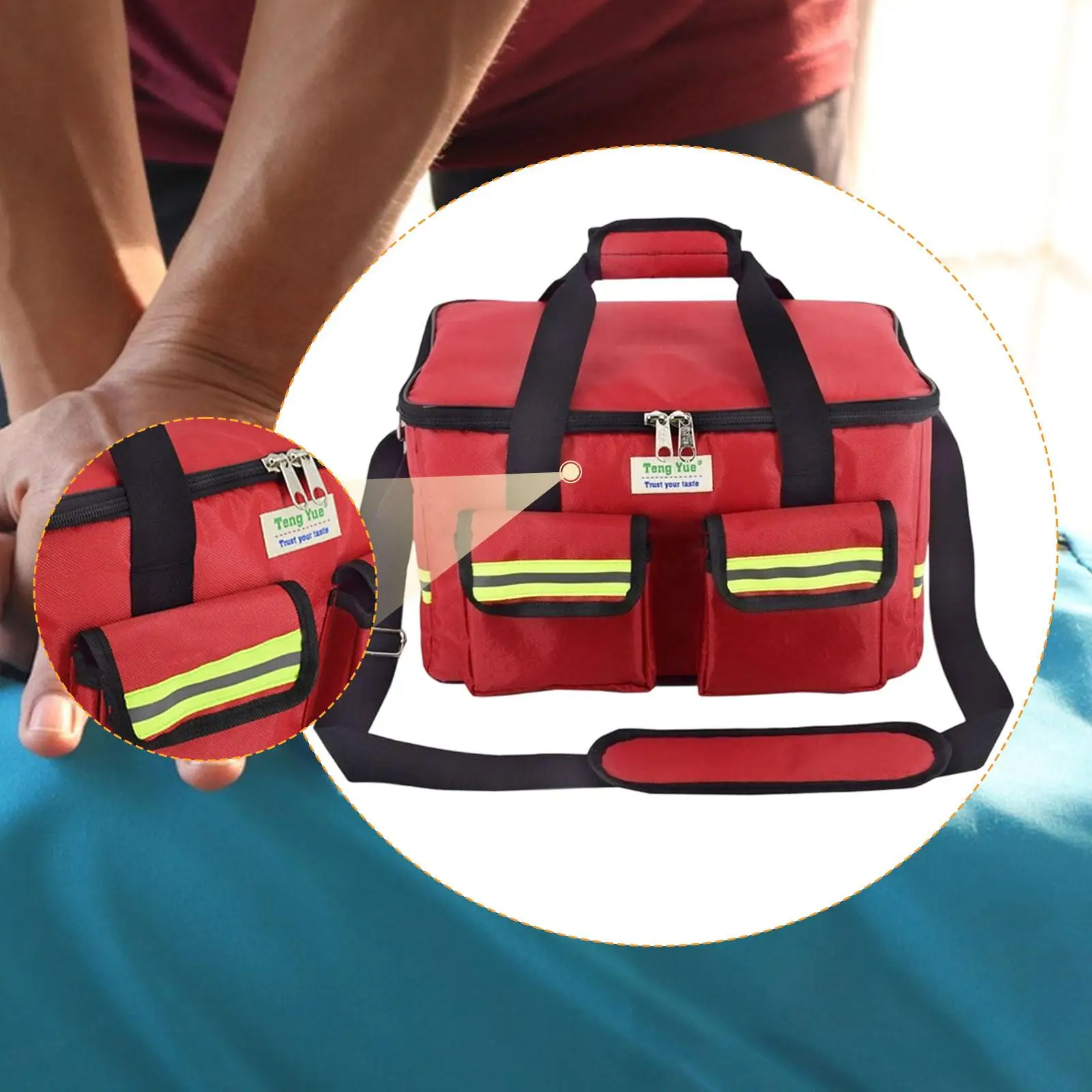 救急バッグ、空の緊急バッグ、旅行ハイキング用の緊急医療用品用の実用的なオックスフォード布医療オーガナイザー