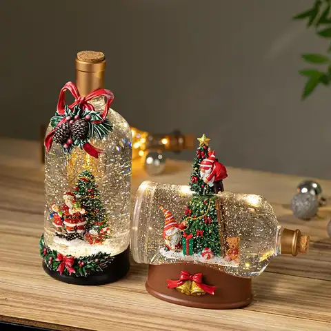 Conjunto de caixa musical de natal, modelo criativo com luz quente, música de jogo em casa, decoração de mesa, presente de natal para crianças, família, amigos