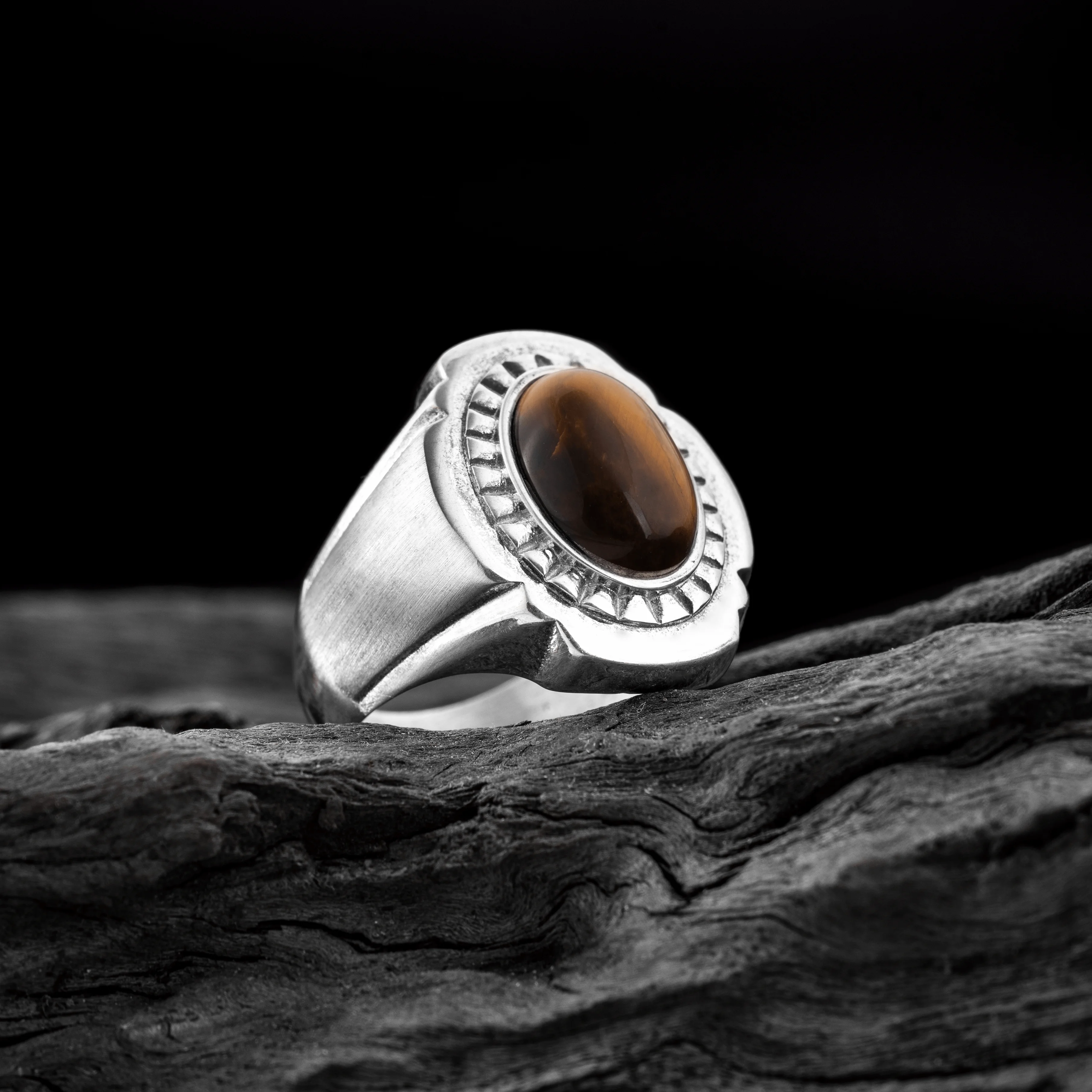 

Silver ring 925 Tiger's eye stone,, for men