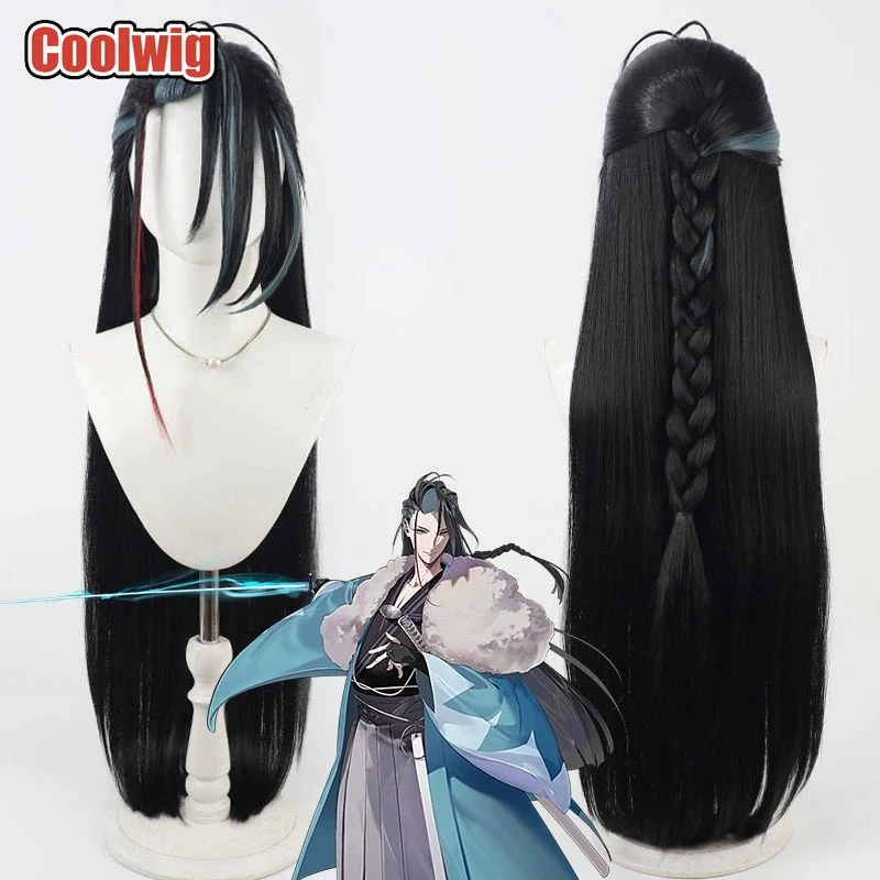 coolwig-synthetic-hair-kondou-isami-cosplay-wigs-game-fate-fgo-kondou-isami-80cm-long-black-mixed-blue-red-wig-heat-resistant