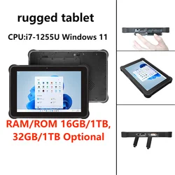 OEM 10.1 inch Intel Core i7-1255U Windows11 PRO Handheld Terminal FHD 500 nits RAM 16GB/1TB SSD 4G Rugged Tablet PC IP65