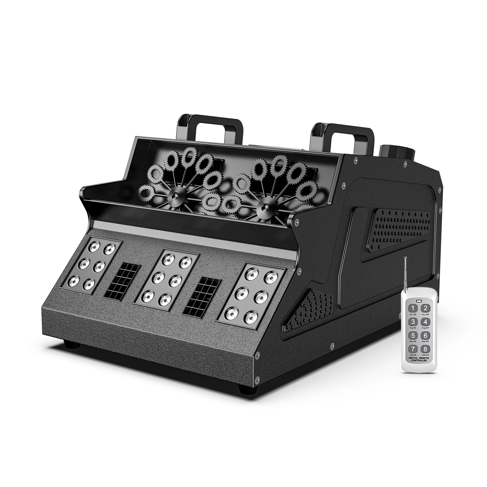 LeLeght 1500W Smoke Bubble Machine 3in1 RGB 18 LEDs Bubble Fog Machine DMX512 Remote Stage Effect Light For DJ Party Wedding
