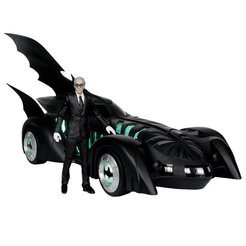 100% Original McFarlane Toys DC Multiverse Alfred Pennyworth & Batmobile (Batman Forever) Vehicle and 18cm Figures Model