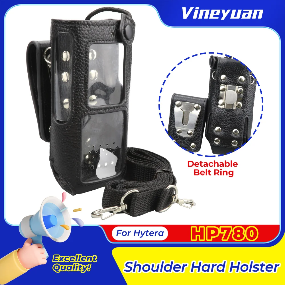 

Leather Holster Shoulder Bag Case for Hytera HYT HP600 HP700 HP680 HP780 Digital Two Way Radio Protective Sleeve Bag