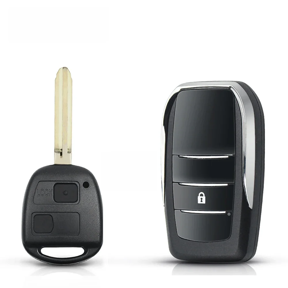 KEYYOU 2-przyciskowy pilot zdalnego sterowania do TOYOTA CAMRY RAV4 Corolla PRADO YARIS Dropship — zdjęcie 2