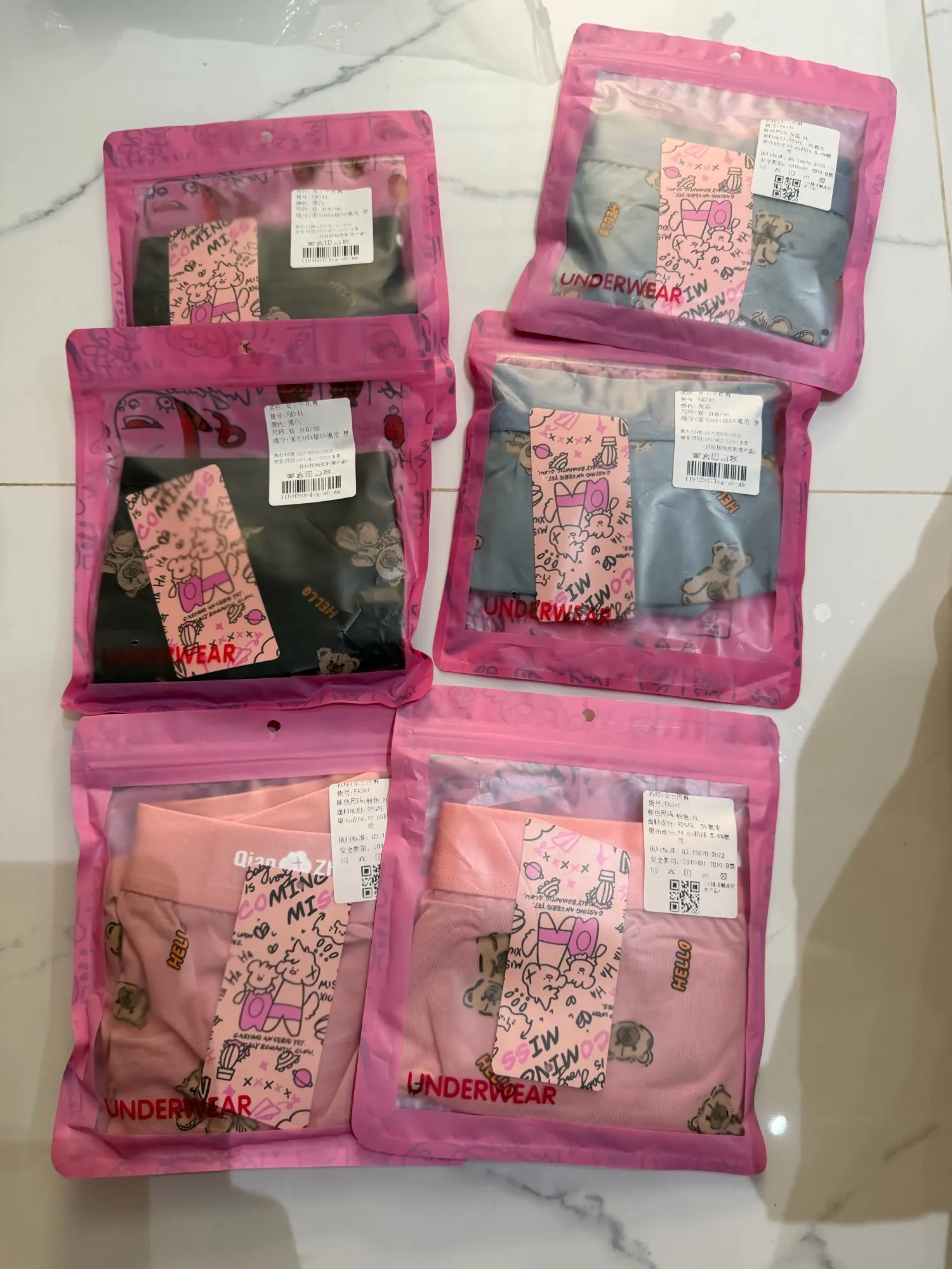 3PCS/Pack Autumn Winter Cotton Cute Bear Print Women's Panties Antibacterial Breathable Crotch Underwear Comfortable Soft Linger photo review