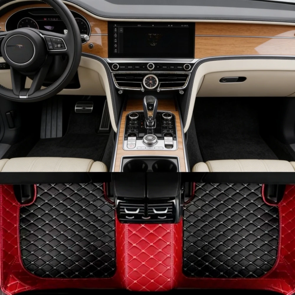Tapis de sol en cuir PU sur mesure 5D à couverture intégrale pour Audi A4 Avant B9 quattro 2.0L 2015-2026 5 places, résistants à l'usure, imperméables, design à coupelles profondes, ensemble complet pour l'intérieur de la voiture