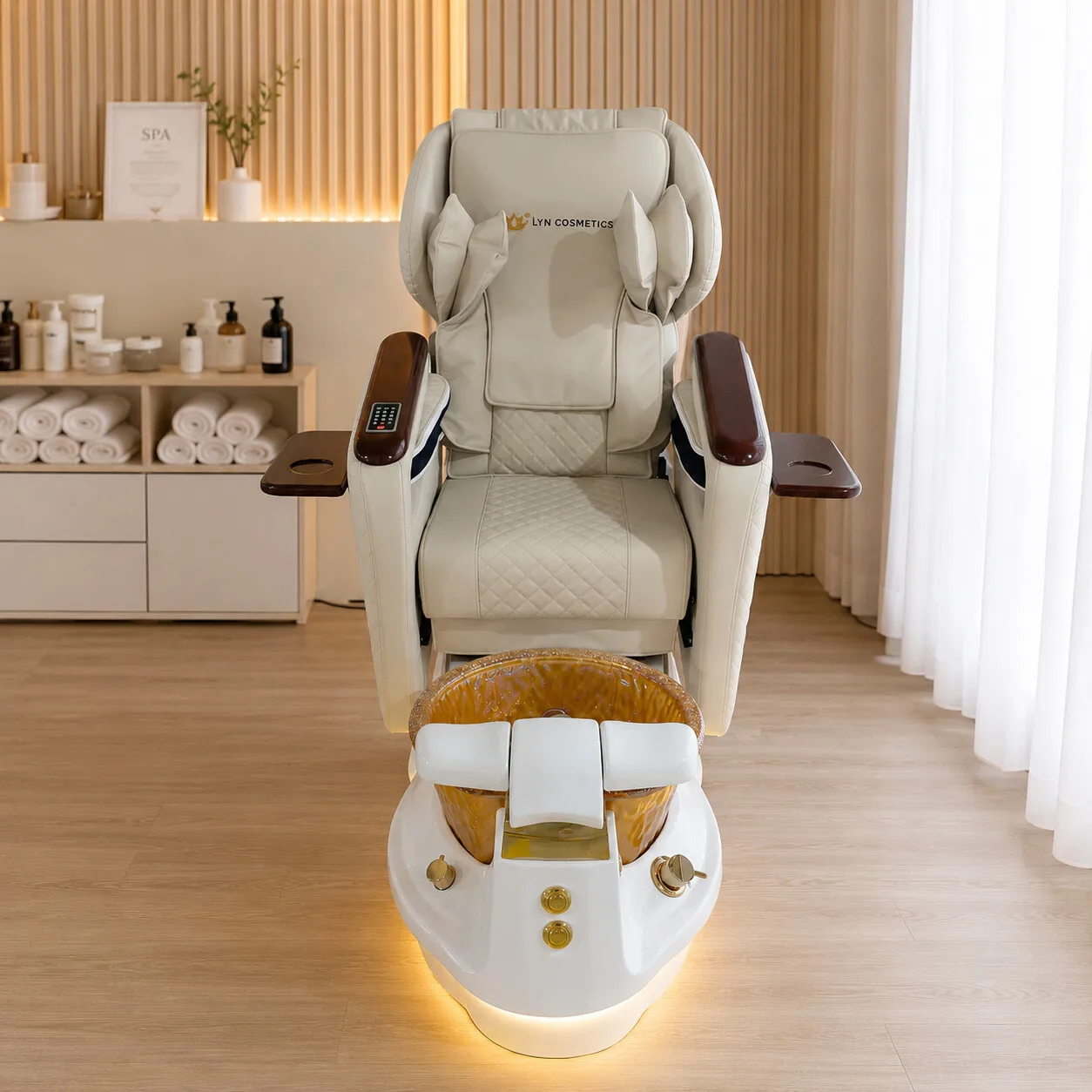 

Modern Luxury Electric Reclinable Foot Spa Chair with Massage & Tub for Nail Beauty Salon Pedicure Chair