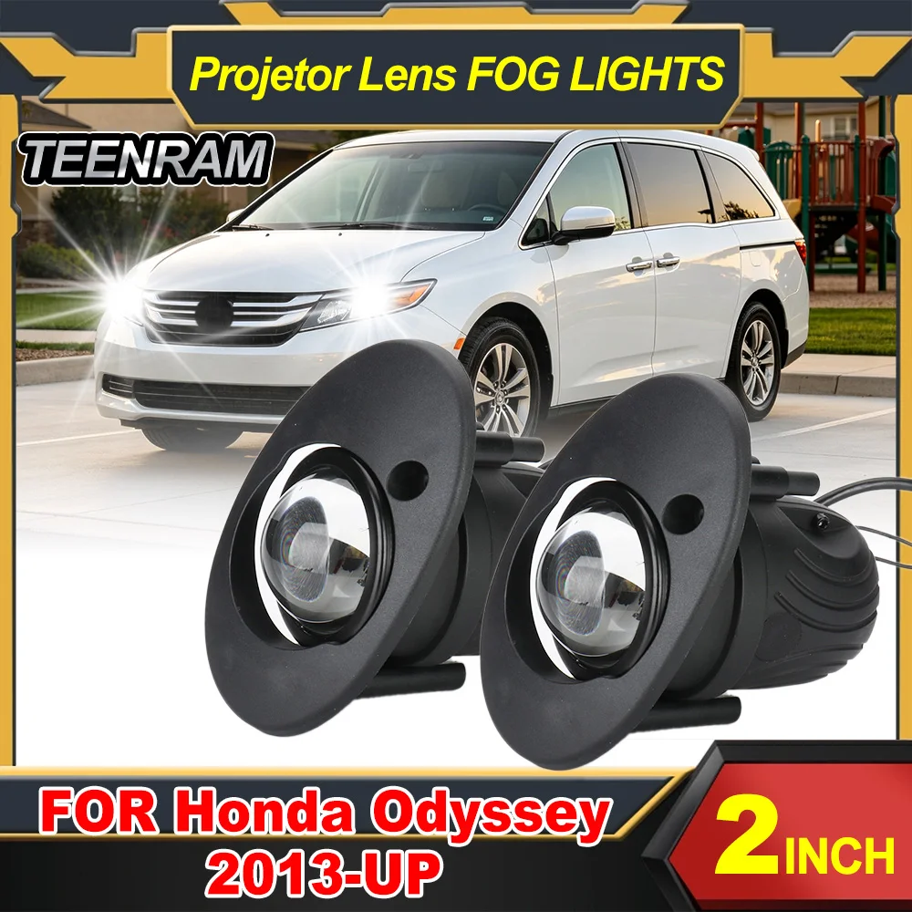 2 inch LED Fog Light Projector Lens Bi-LED Foglamp 12V High Low Beam White Yellow 3 Color Switching FOR Honda Odyssey 2013-UP