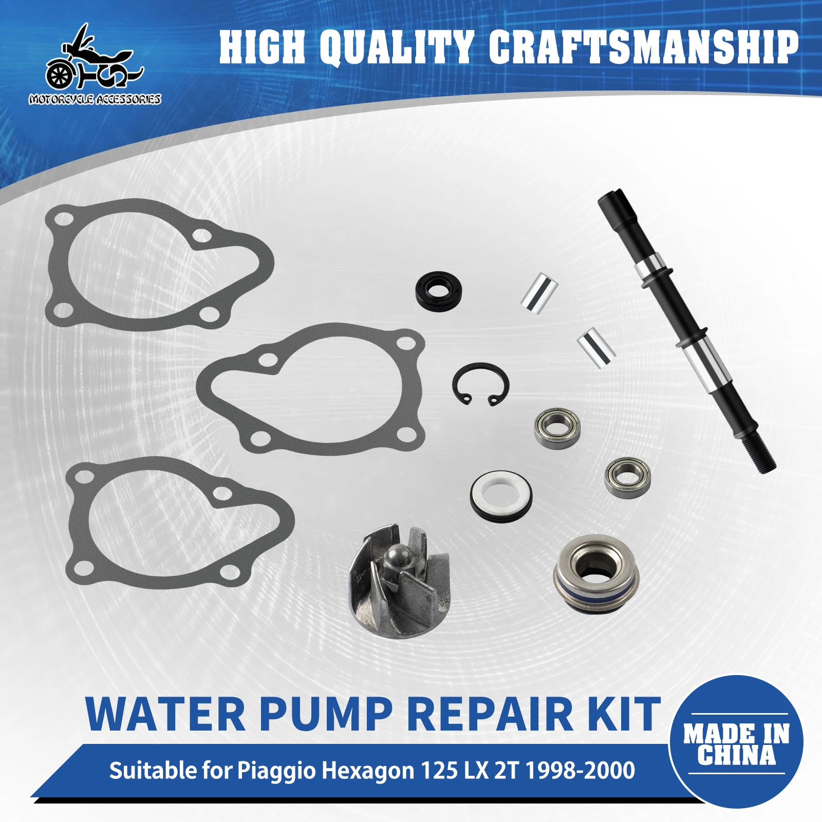 

SJ Motorcycle Accessories 19229-KJ9-306 250CC Scooter Water Pump Repair Kit For Piaggio Hexagon 125 LX 2T 1998 1999 2000