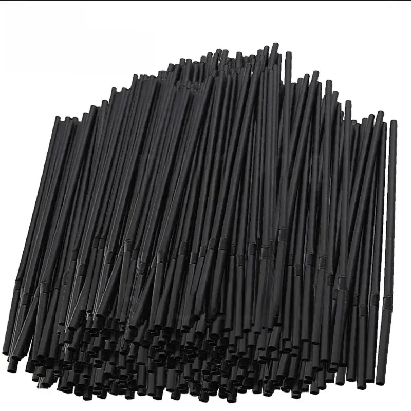 50-3000PCS Veelkleurige Rietjes Rietjes Melk Thee Bar Party Bruiloft Keuken Woonaccessoires Drank Zwart Stro Groothandel - afbeelding 2